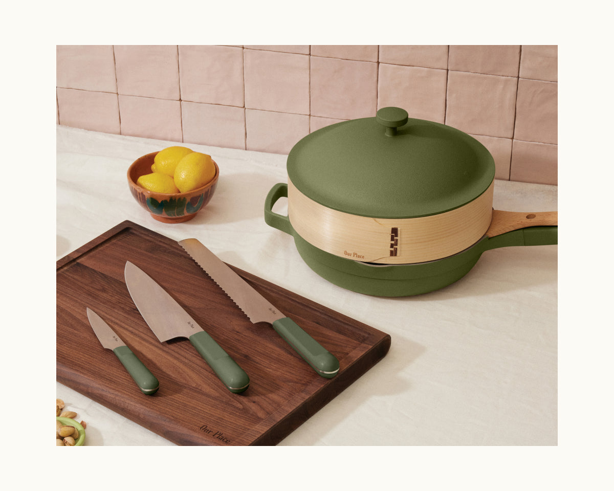 Knife Trio in Sage View 4