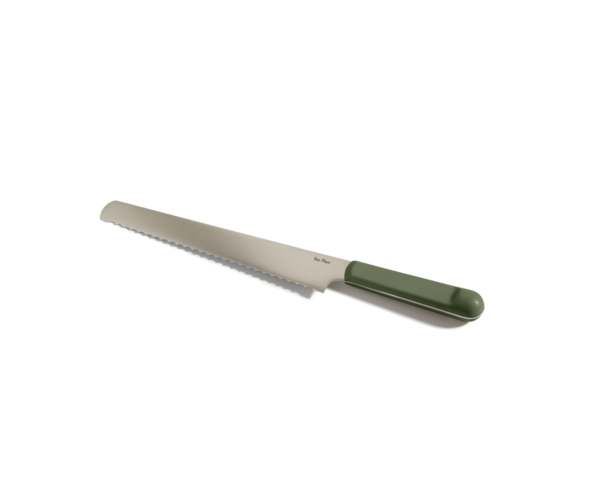 Serrated Slicing Knife in Sage View 1
