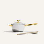 gold titanium mini perfect pot non toxic nonstick dutch oven pro with silicone spoon